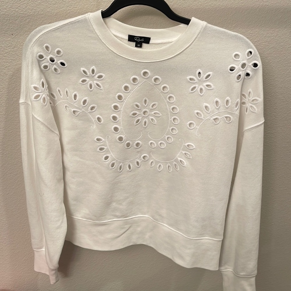 Rails white cut out sweater excellent condition.  Worn once.  size XS